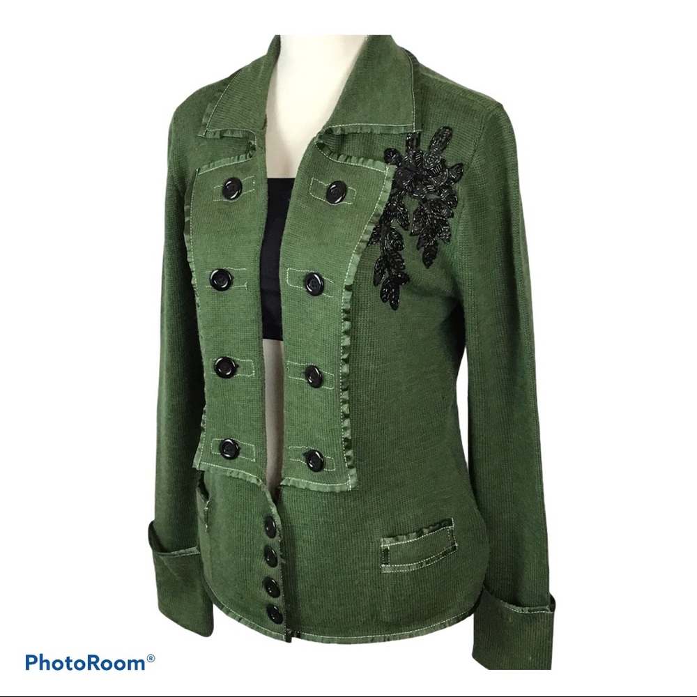 Soft Surroundings Embellished Sweater Jacket M